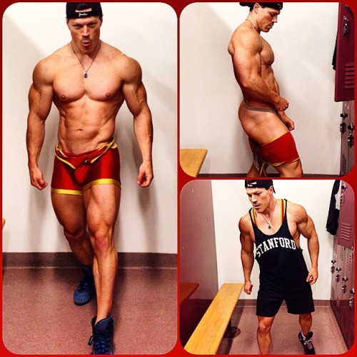 dwainleland:  #Foundational: #LegDay, with #squats á la @mattbasta. 😬#LockerRoomSeries #Wrestling #singlet and #jockstrap by #N2N @n2nbodywearofficial; #tanktop by @StanfordStudentStore; #StingrayEscape shoes by @official_otomix. #muscle #bodybuilder