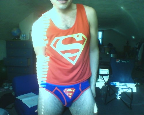 chillaxxed:  guess who bought this awesome superman tank top jersey at the mall today.