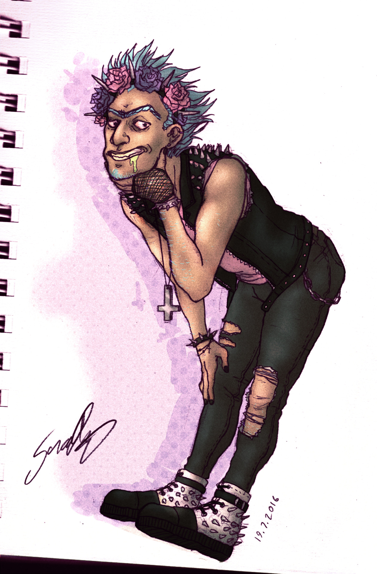 vieroksujadraws:  Pastel Punk Rick ‘cause why the *burb* not 