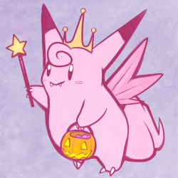 rosemary-the-skunk:  day 4 of Pokeween, this time it’s a clefable! 