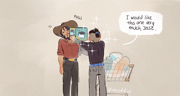 vimeddiart: Going to the supermarket together and being MANLY AF. Also: 