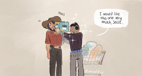 vimeddiart:  Going to the supermarket together and being MANLY AF. Also: 