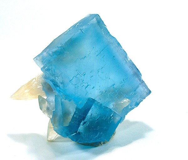 mineralists:  Rare cubed Blue Fluorite with CalciteMahoning No. 1 Mine (Minerva No.