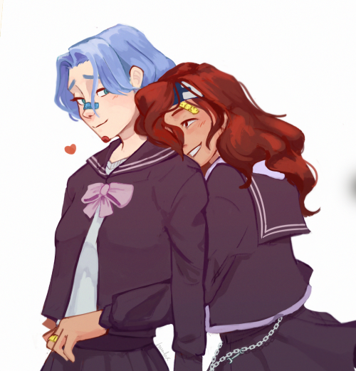 god knows I want and ~will~ draw any and all ships lesbians au. Happy lesbian visibility day!! (pret