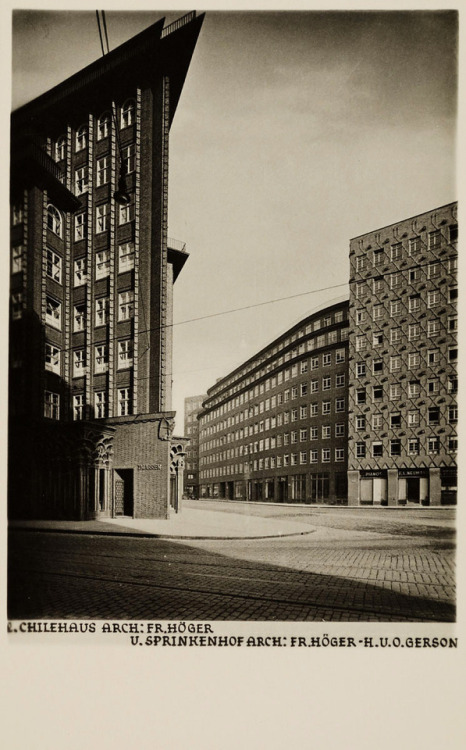 Carl Dransfeld, photography of Chilehaus Hamburg, 1930. Architects: Fritz Höger, Hans &