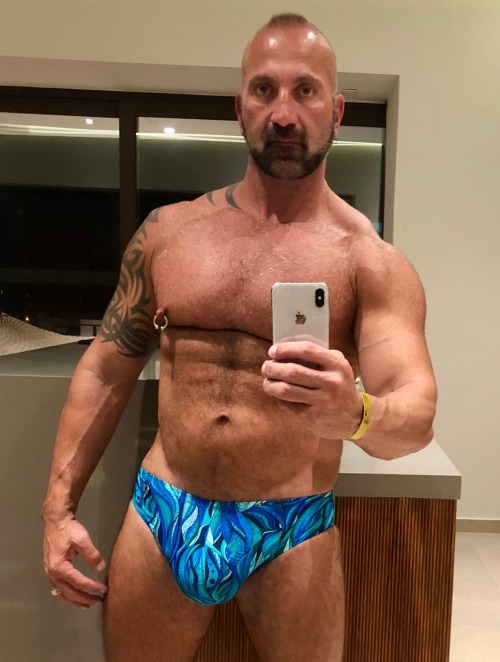 sfpaul2: New custom swimwear with a larger pouch for the goods. @bulgerigar @bigmonsterdick @bigbulg