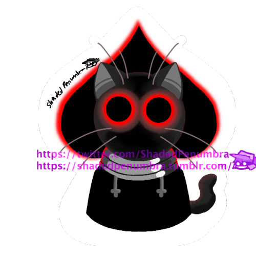 shadedpenumbra: [image Description: A Digital painting of a flatwoods monster inspired kitten. their