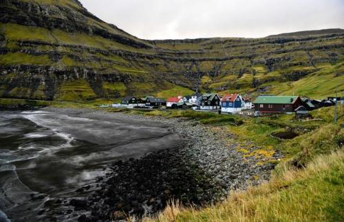 Tjørnuvík, the northernmost village on the island of Streymoy (Faroe Islands).