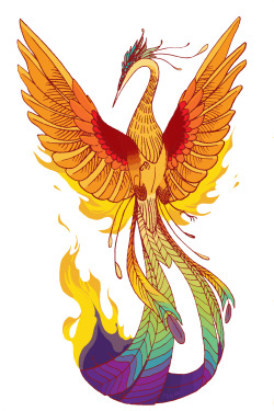 prayke:  Phoenix for a tattoo design commission.