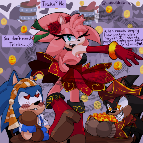 if shadow is the captain and sonic is the first mate, then Amy is the runaway who becomes their bard