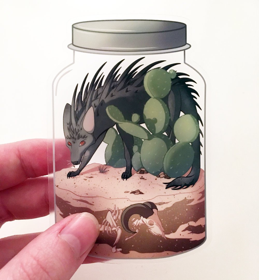 sosuperawesome:  Cryptid Terrarium Stickers and Pins Eldritch Rach on Etsy See our