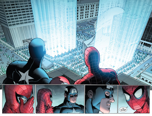 oxymitch: Spider-Man and Captain America pay tribute to the victims of September 11 attacks on its 2