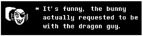 undertale-nerd:  Undyne, please. Also RG01 and RG02 confirmed for a rabbit and a dragon. 
