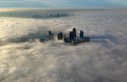  fog over (click pic) dubai (photographed by bjoern lauen and chloratine), shanghai (wei gensheng), chicago (steve raymer and bob gaudet), london (mpsinthesky), vancouver (andy clark), and new york (girish tewani) 