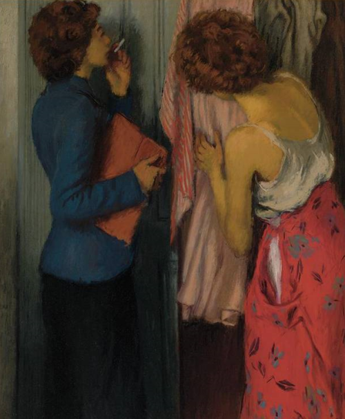 Raphael Soyer  -  Untitled (Two Women)Russian-American, 1899-1987 Oil on canvas