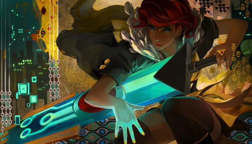 ground-gears:  Because I suddenly realised Supergiant Game’s Transistor is supposed to launch in Q1 2014 (i.e. SOON!) I’m going to post my favourite piece of official artwork I’ve seen for this game, featuring Transistor’s two main characters: