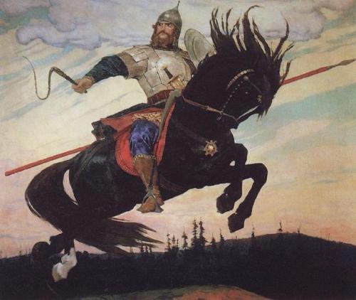 Knightly Galloping, 1914, Viktor VasnetsovMedium: oil, canvas