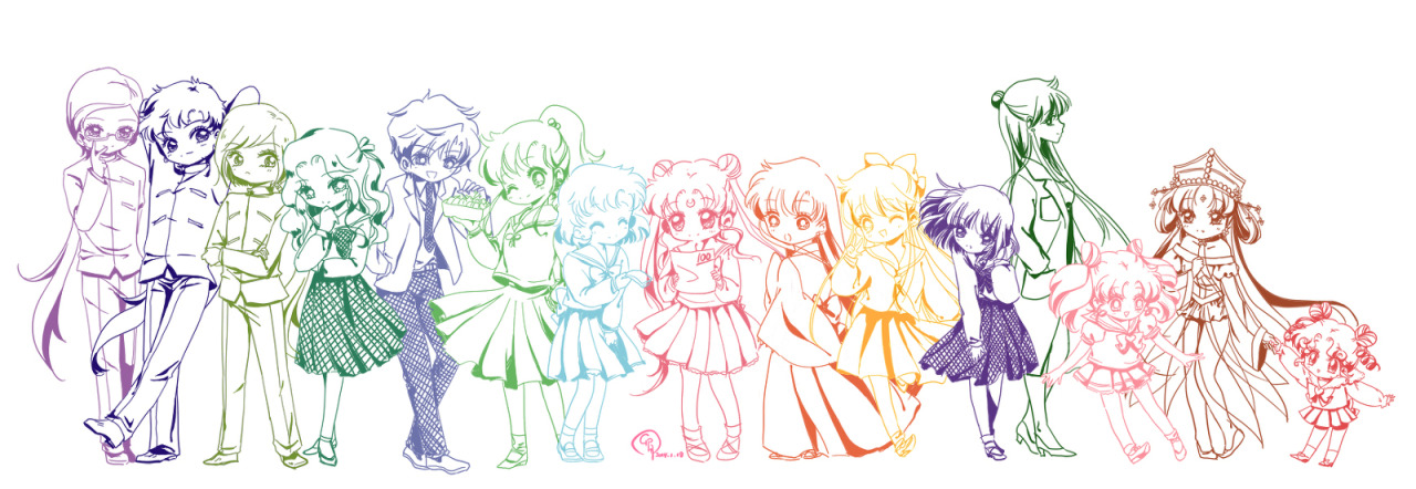 girlsbydaylight:  セーラー戦士の友達 by 羽淵卯月 on pixiv 