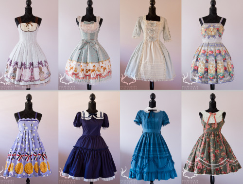 Unbelievably cute Classic lolita dresses in Hot Days ^^ The upper picture: a collection of blues and