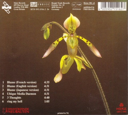 Fritz Brinckmann & Blixa Bargeld, artwork for CD Triset of Tabula Rasa, Interim and Malediction 