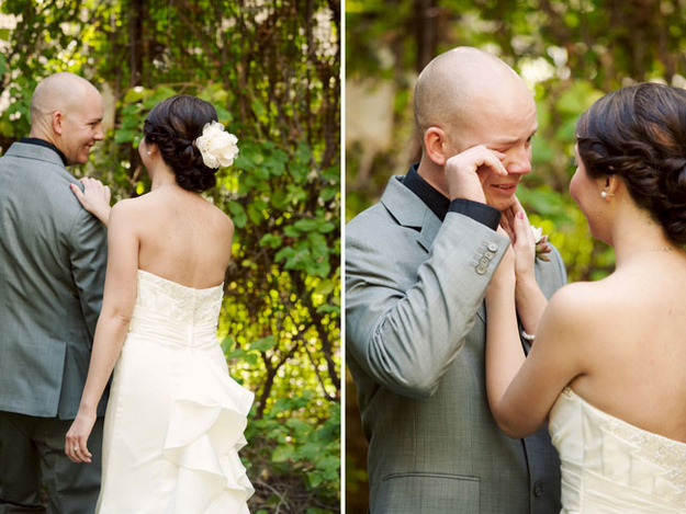 hopelessromanticelephant:  caitymariedaisy:  The moment the groom see’s his bride.