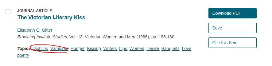 shatteringrevelations:
“thanks @jstor these are almost the exact tags one would expect on an article about kissing
”
Glad to see our excellent work continues to be excellent.