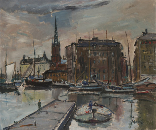 Riddarholmskyrkan , The Riddarholm Church  -   Jerk Erik,  1936. Swedish, 1898-1947Oil on canvas,  4