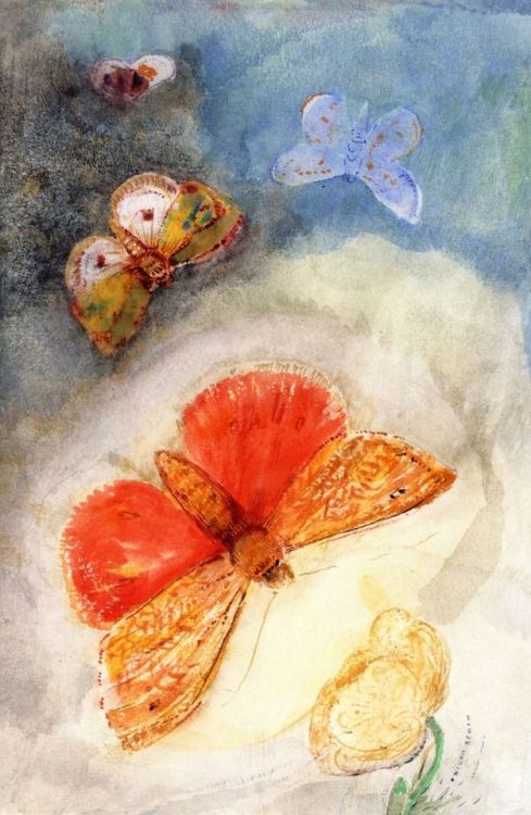 nobrashfestivity: Odilon Redon, Butterflies, 1910-1915 more