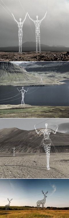 omgshowmetheworld:   Electric Poles, Iceland   