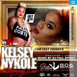 qsaythat:  #Repost from @thekelseynykole with @repostapp  —-  This Friday JULY 4TH We putting on a Show you DONT wanna Miss at @StilletosATL courtesy of my boo @smurfworld1 !! SO, to ALL my Out-Of-Towners , Theres only One Place You Need To Be !!
