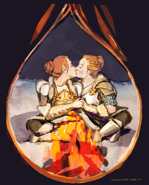 kisses: Dagna/Lace(drawn for Femslash Exchange 2020)