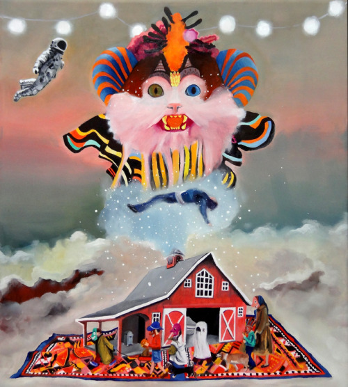 Cats, indians, and cotton candy in the paintings of Super Future Kid