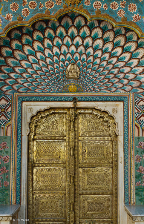 hinducosmos:Brass door - Jaipur palace, India (via Flickr: Phil Marion)
