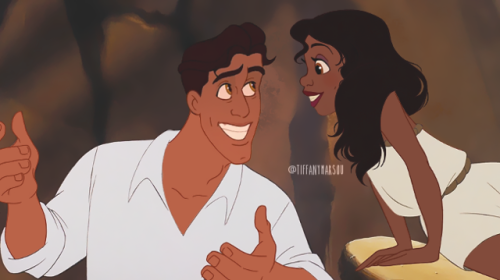 tiffanymarsou:More Little Mermaid crossovers, Tia&amp;Naveen as Ariel&amp;Eric ^^Tiana as Ar