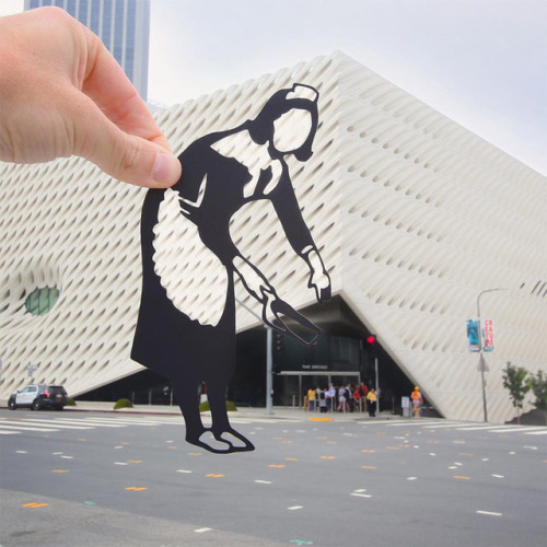 archiemcphee:  Meanwhile London-based artist Rich McCor, aka paperboyo (previously featured here), continues to travel the world using simple paper cutouts to cleverly transform famous landmarks and other buildings into awesome new attractions. Suddenly