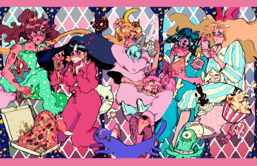 pibmo:✩~sailor slumber party~✩ (print for anime B!!! ill be at X139 ;3 )