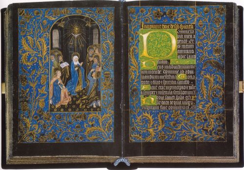 mediumaevum:A collection of Black Books of HoursBlack Hours, ca. 1475 (Morgan Library, New York)Hora