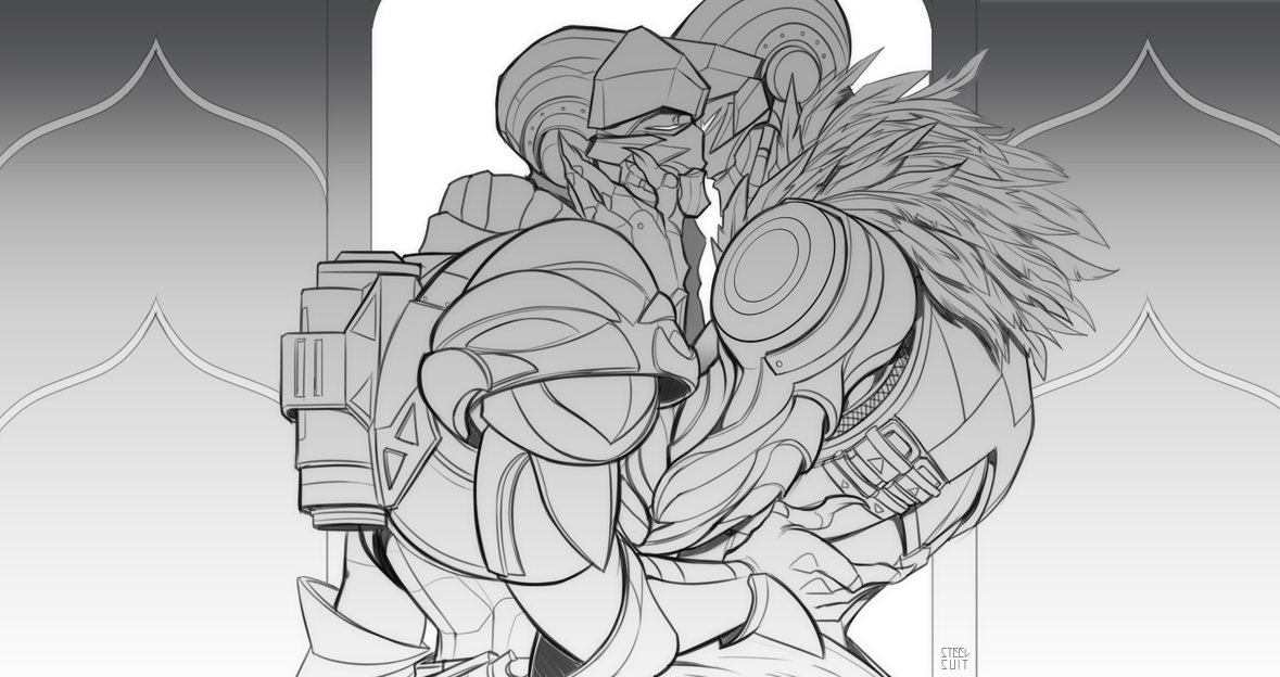 steelsuit: Keep drawing them in free time hhhhh. Think I like the lineart alone more