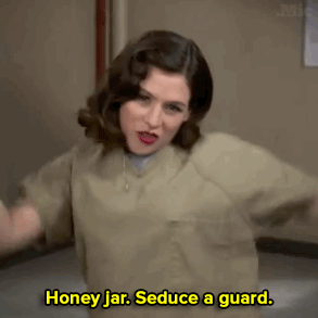 micdotcom:  Watch: The cast of OITNB parody Kimmy Schmidt’s “Peeno Noir” with “Honey