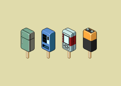 My First Time Making Isometric Pixel Art. Some Uh... Funny Shaped Popsicles.