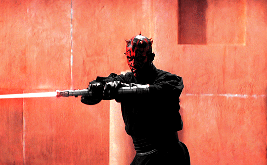 Darth Maul Wielding Different Lightsabers, Featuring: His Original Double-bladed Lightsaber, The Working