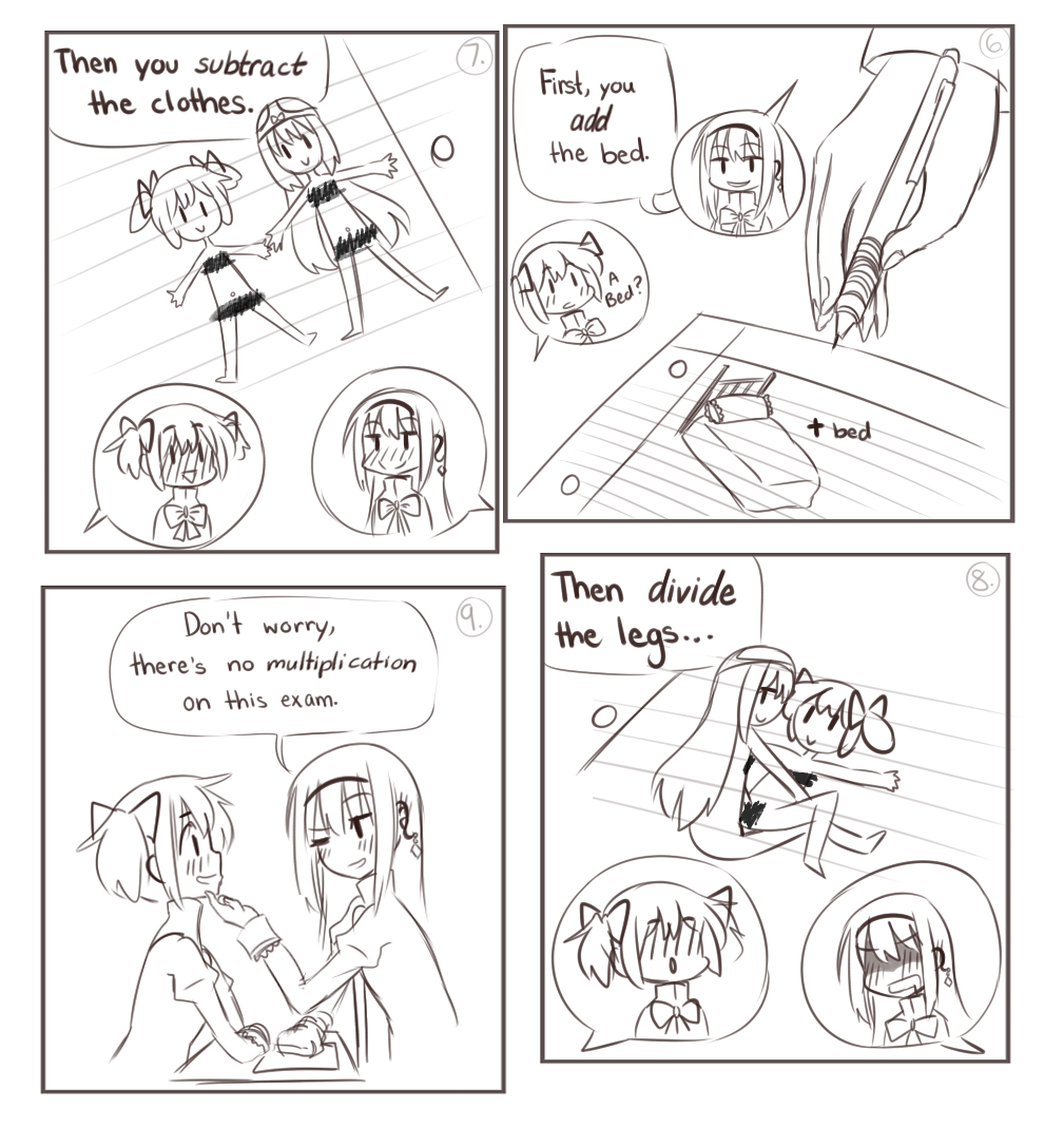 homura-chu:  dumb middle school jokes.   “homework”