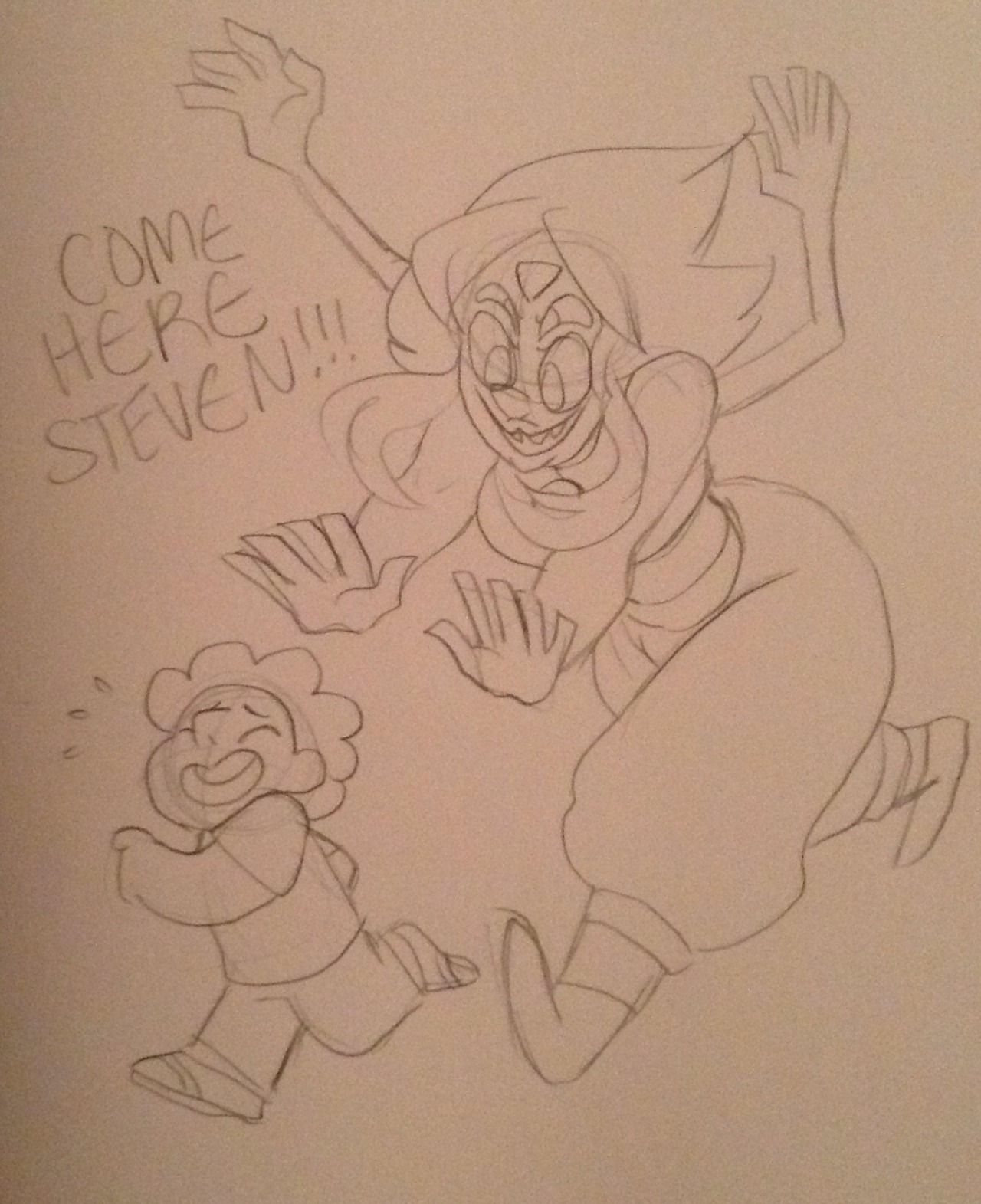 flaaan:  sketch concepts for Amethyst’s and Peridot’s fan-fusion: Atlantisite!!