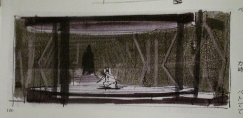 talesfromweirdland:Ralph McQuarrie’s design sketches for the duel between Luke and Darth Vader on Be