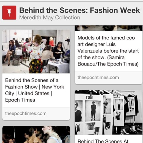 Check out my Pinterest board for pics behind #fashionweek #fashionweek2013