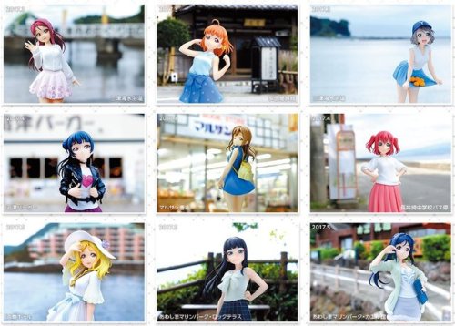 The Koi ni Naritai AQUARIUM R Card Prize Figures around their hometown and Numazu!