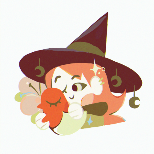 billandashley:The witch with her birds :)Future stickers and cards for Japan Expo