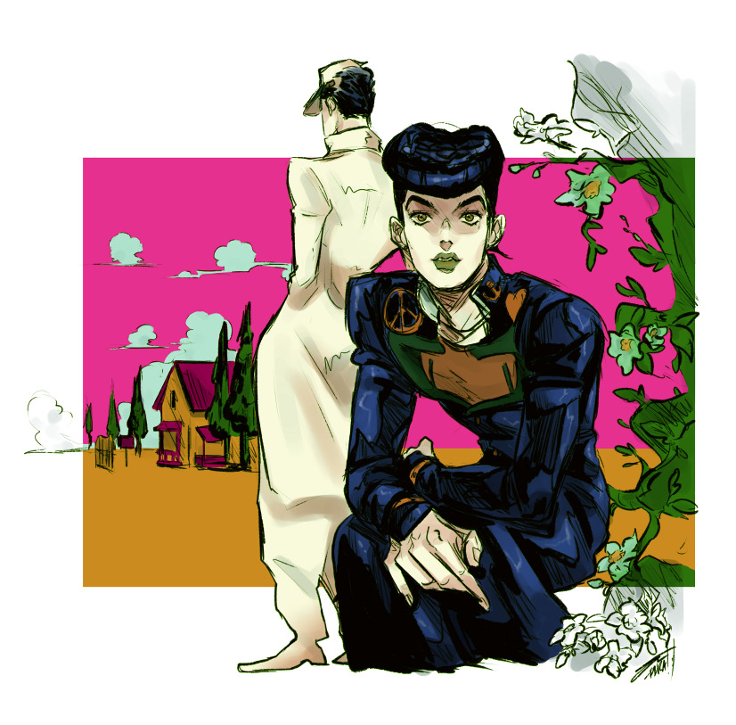 rainbowthinker:  Trying out weird color combinations Araki would use 