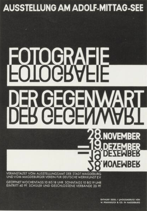 Walter Dexel, poster for a photo exhibition, Fotografie der Gegenwart, 1931. From Commercial Art mag
