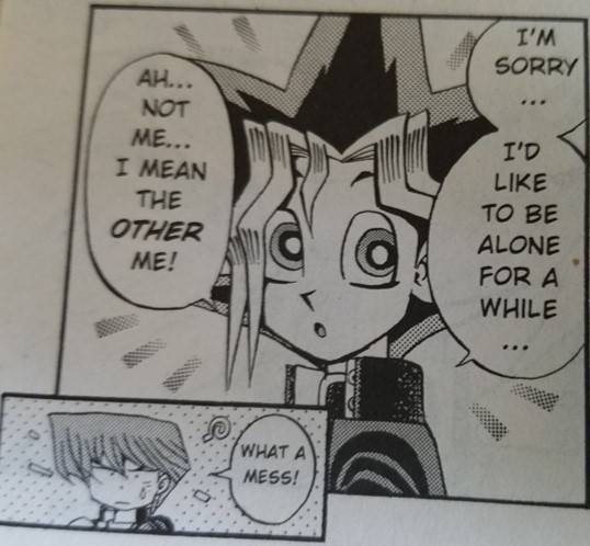 holybikinisbatman: zombiekaiba: Yugi has to politely excuse himself just so Yami
